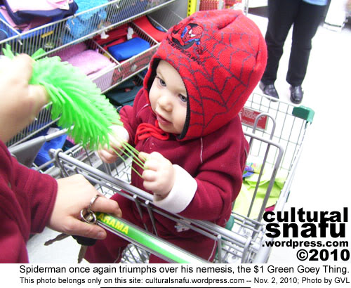 Little Victor at the dollar store in Hawkesbury